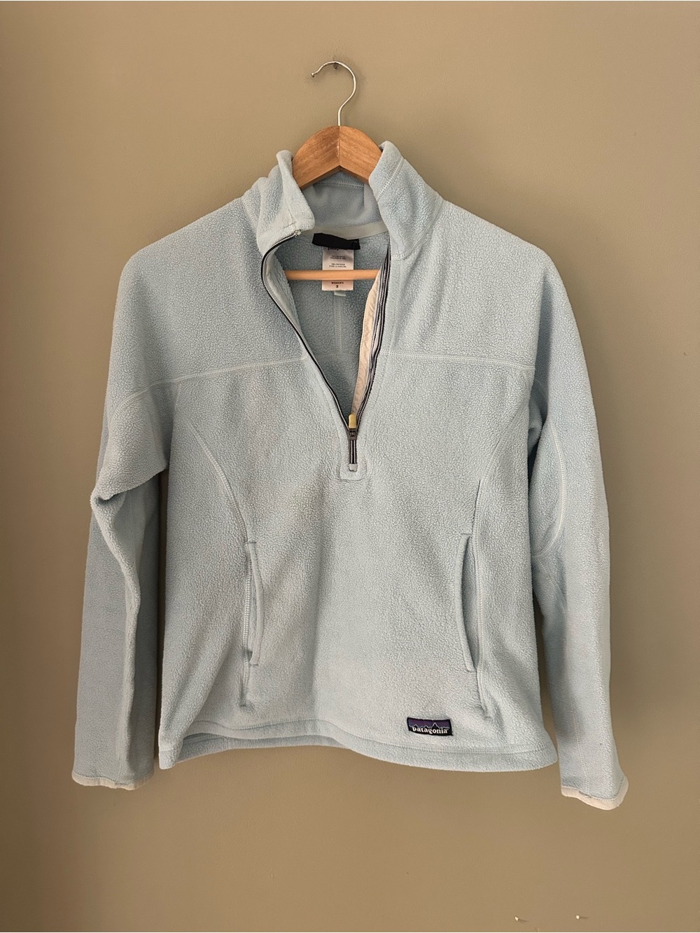 Patagonia Light Blue Quarter-Zip Synchilla Fleece Pullover